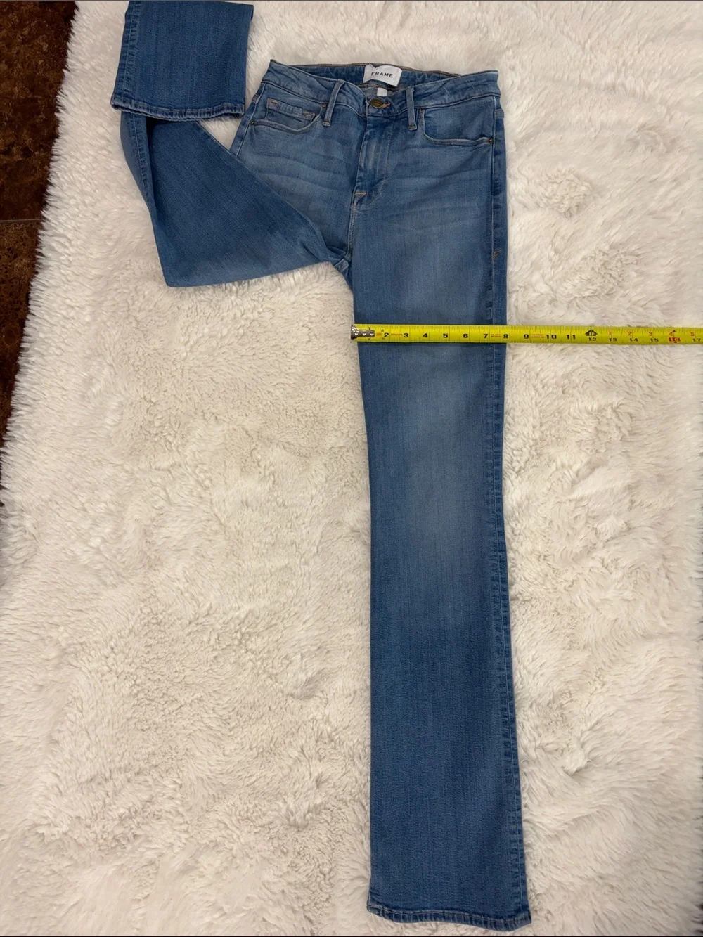 Frame Denim Light Blue Le Mini Boot,Size 27.